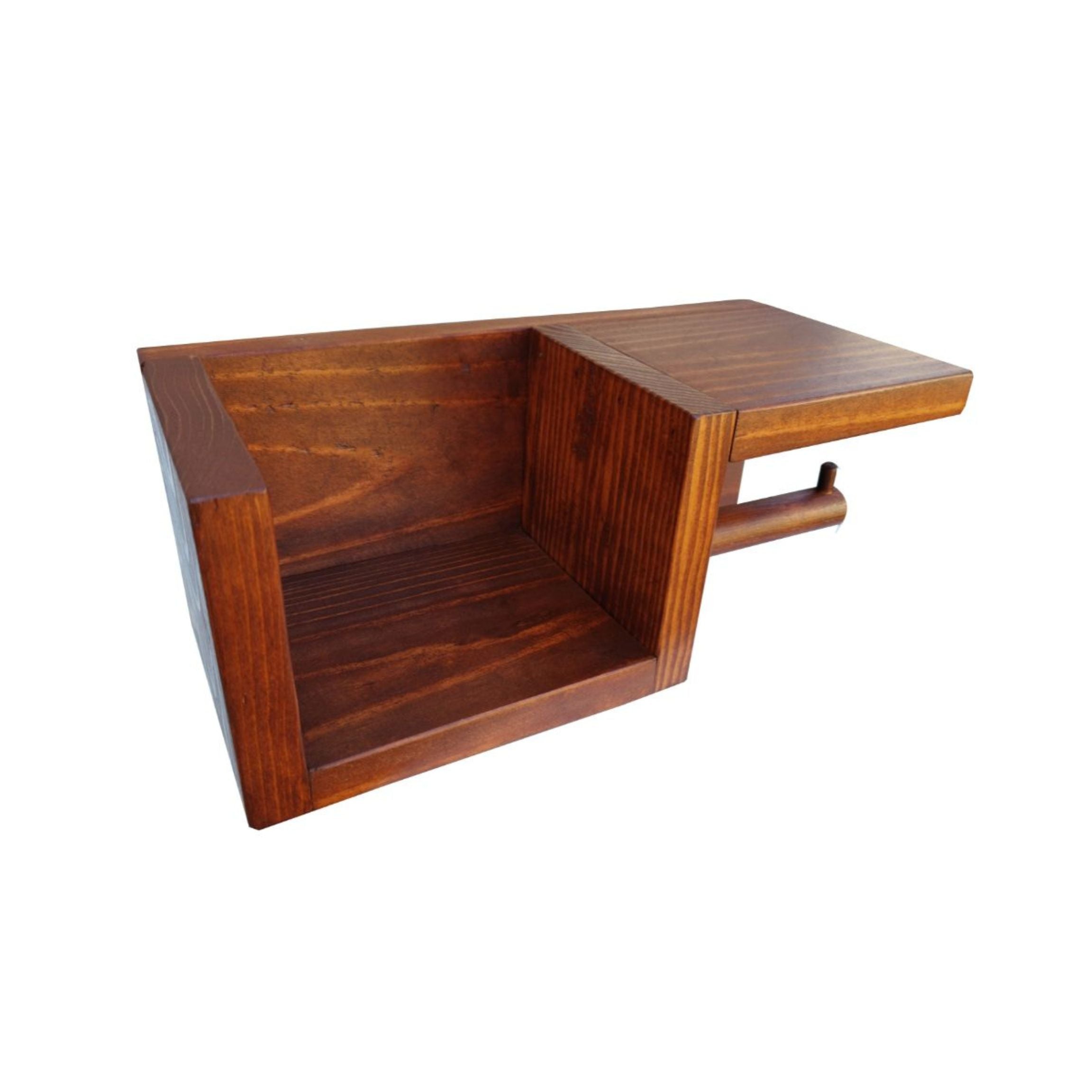 Porta Rollos Papel Higiénico Soporte Estante De Madera