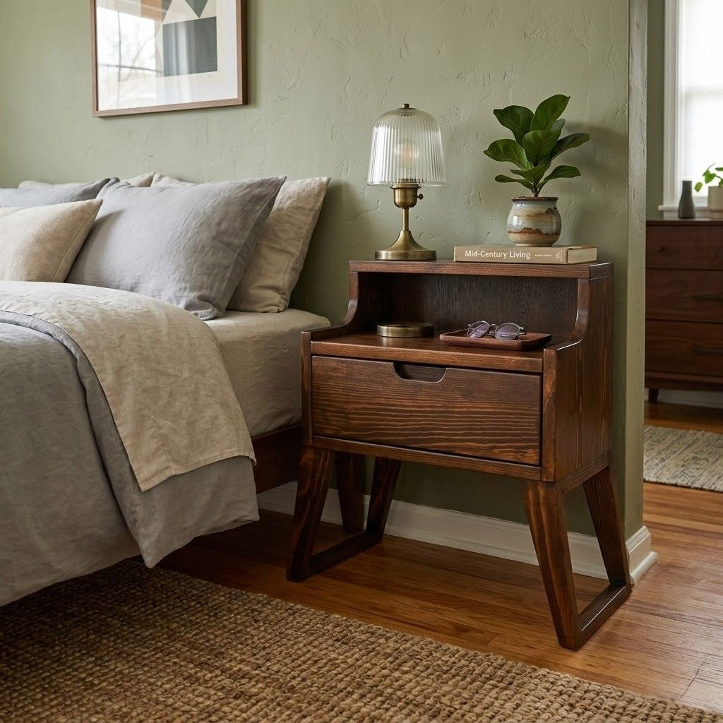 Burós de madera natural estilo nórdico - Set de 2 burós