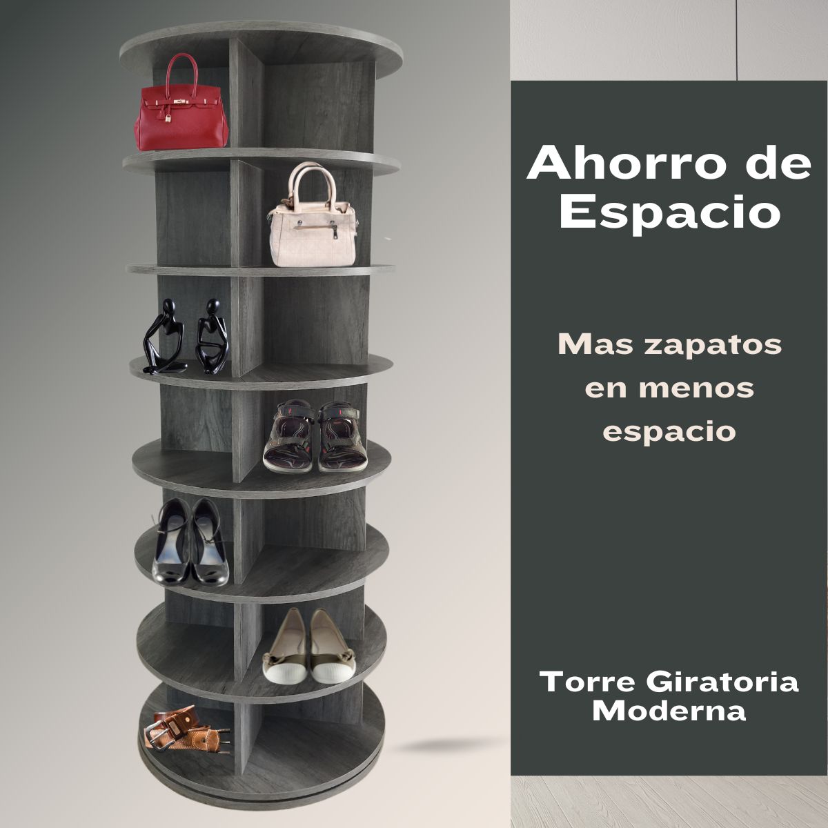 Zapatera giratoria moderna de torre lombardia para 28 pares