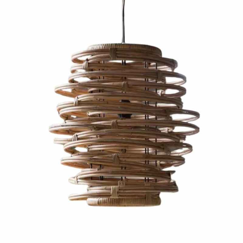 Lámpara colgante de mimbre tejida artesanalmente